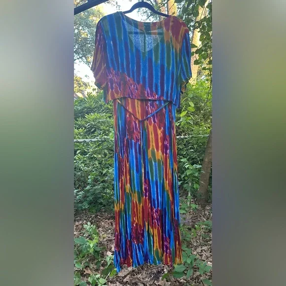 Sacred Threads Rainbow Y2K Hippie Boho Pride Dress - Picture 5 of 10